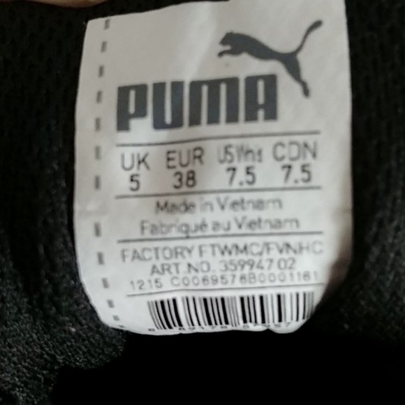 PUMA Black and Silver Athletic Shoes sz 7.5 - Picture 8 of 10